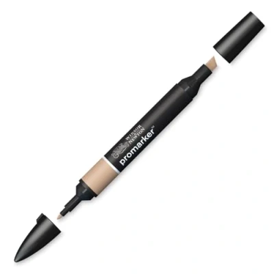 Abbildung von Winsor &amp; Newton 0203634 ProMarker Professioneller Layoutmarker 2 Spitzen, fein breit für Zeichnungen, Design Layouts Pekannuss hell