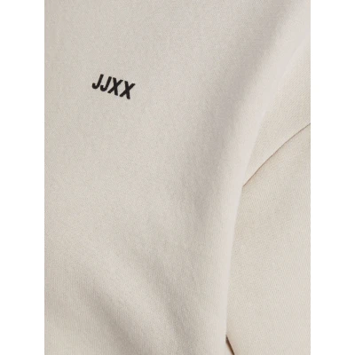 Abbildung von JACK &amp; JONES Damen Sweatshirt Jxabbie Ls Rel Every Brush Crew Noos, Moonbeam/Print:black Jjxx Logo, L