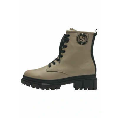 Abbildung von s.Oliver Stiefelette Schnürstiefelette, Damen, Größe: 37, Taupe Schuhe