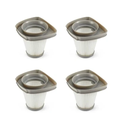 Abbildung von Amazon Basics HEPA Ersatzfilter für 2 in 1 Kabelsaugstab (Modell: B07SH66PXX), 4er Pack, Waschbar, Kühlgrau, 106.2 L*90.4W *90.1H mm