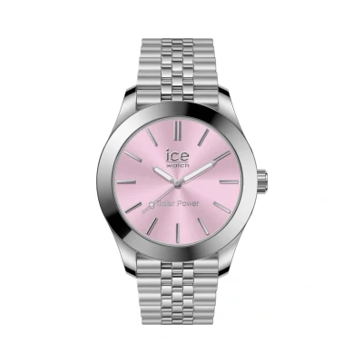Abbildung von ICE Watch steel Silver light pink Silbergraue Damenuhr mit Metallarmband 023790 (Small)
