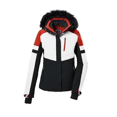Abbildung von killtec Damen Skijacke/Funktionsjacke in Daunenoptik mit abzippbarer Kapuze und Schneefang KSW 101 WMN SKI QLTD JCKT, schwarz, 44, 42038 000