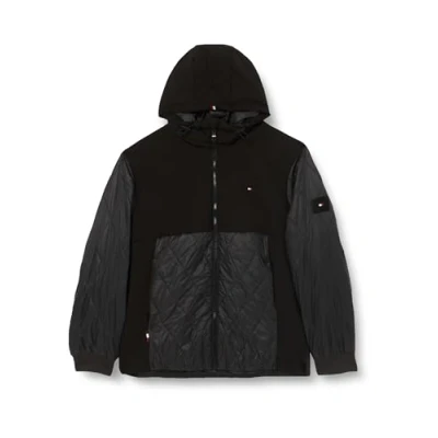 Abbildung von Tommy Hilfiger MIX Hooded Jacket Übergangsjacke, Herren, Größe: XL, Black