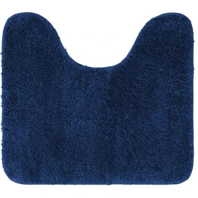 Abbildung von Brandsseller WC Vorleger 45x50 cm mit Ausschnitt aus weichem Mikrofaserstoff rutschfeste Badteppichmatte für Toilette Blau