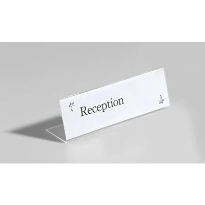 Abbildung von Durable Tischnamensschild L Aufsteller (aus Acryl, 61 x 210 mm) 10 Stück, transparent, 803119
