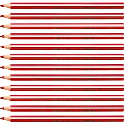 Abbildung von Dreikant Buntstift STABILO Trio dick 12er Pack rot