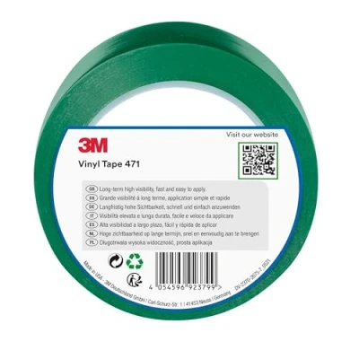 Abbildung von 3M 471 Hochwertiges Weich PVC Klebeband, 50 mm x 33 m, Grün