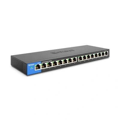 Abbildung von Linksys LGS116 EU 16 Port Unmanaged Gigabit Netzwerk Switch Ethernet Switch/Hub mit Metallgehäuse, Splitter Platzierung an der Wand oder auf dem Schreibtisch im Büro zu Hause, Plug and Play