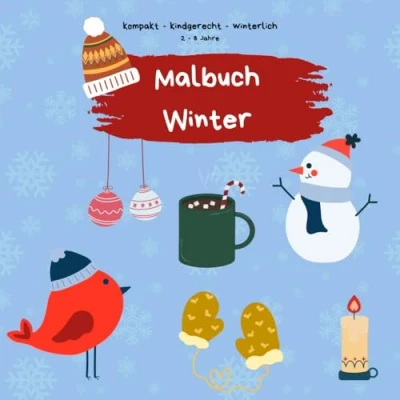 Abbildung von Winter Malbuch mit 50 Motiven für Kinder: kreativ, kindgerecht, kompakt und winterlich