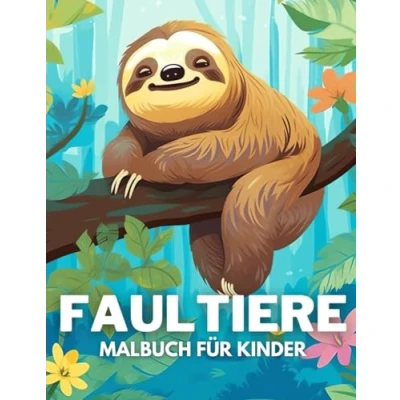 Abbildung von Faultiere Malbuch für Kinder: +40 lustige und einfache Zeichnungen von niedlichen zum Ausmalen Kinder, Jungen Faultiere, die Schaf lieben Stress abbauen entspannen