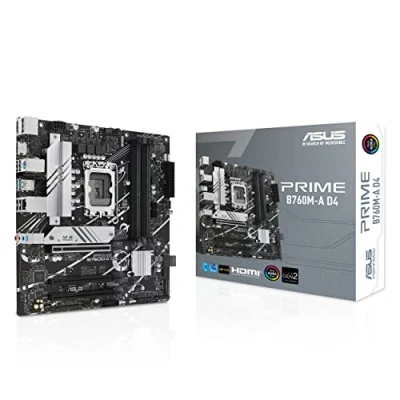 Abbildung von ASUS PRIME B760M A D4 CSM Business Mainboard Sockel Intel LGA 1700 (Intel B760, mATX, DDR4 Speicher, 2x PCIe 4.0 M.2, Aura Sync)