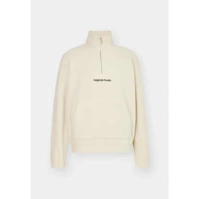 Abbildung von Jack &amp; Jones Jorvesterbro Quarter ZIP Fleecepullover, Herren, Größe: Small, Oatmeal