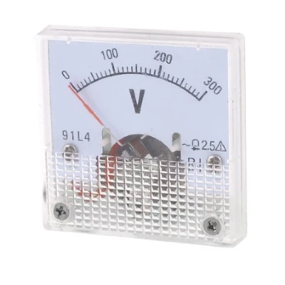 Abbildung von sourcing map Blaue Volt AC, quadratisch, Analog Voltage Meter Voltmeter 91L4 de