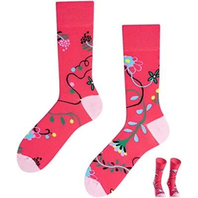 Abbildung von TODO Colours Lustige Socken mit Motiv Mehrfarbige, Bunte, Verrückte für die Lebensfreude (Blumen Socken, numeric_43)