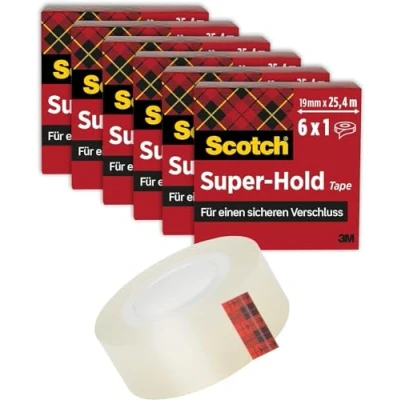 Abbildung von Scotch Super Hold Tape 1 Rolle, 19 mm x 25,4 m Durchsichtiges Allzweckband für Schule, Heim und Büro