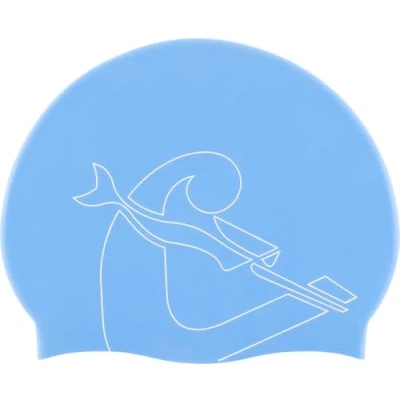 Abbildung von Cressi Ricky Jr Swim Cap Badekappe Junior, Blau/Weiß, Einheitsgröße