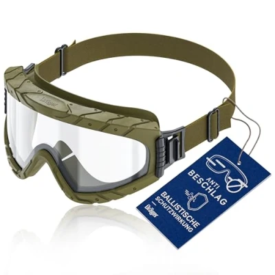 Abbildung von Dräger X pect 4900 Antibeschlag und Staubschutzbrille für Baustelle, Labor, Werkstatt Polycarbonat Okular bruchsicher kratzfest Oliv