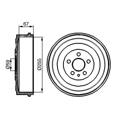 Abbildung von BOSCH 0 986 477 144 Bremstrommel 298 Hinterachse FIAT: Scudo I Van, CITROËN: Synergie