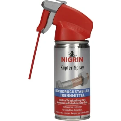 Abbildung von NIGRIN Kupfer Spray, hochdruckstabiles Trennmittel, verhindert Festrosten, hitzebeständig, 100 ml, rot