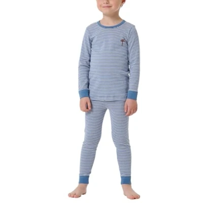 Abbildung von Schiesser Natural LOVE Nachtwäsche Set für Kinder, Größe: 92, Jeansblau