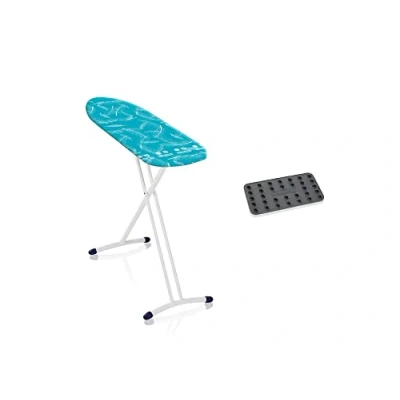 Abbildung von Leifheit Bügelbrett AirBoard L Solid Shoulder mit spezieller Schulterpassform, Bügeltisch für Dampfbügeleisen inkl. Silikon Bügeleisenablage, Bügelbrettbezug Zwei Seiten Bügeleffekt