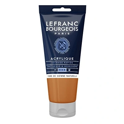 Abbildung von Lefranc Bourgeois 300425 Fine Acrylfarbe Siena Natur, 80ml Tube, cremige auf Wasserbasis, schnell trocknend, lichtecht, wasserfest