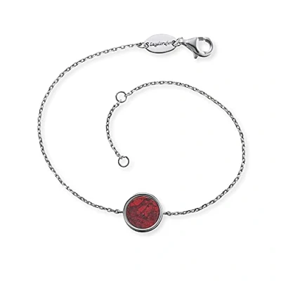 Abbildung von Engelsrufer Damen Armband aus Sterling Silber und Roter Jaspis Kraftstein Anhänger, Karabinerverschluss, in zwei Längen verstellbar, nickelfrei, ERB LILGEM RJ
