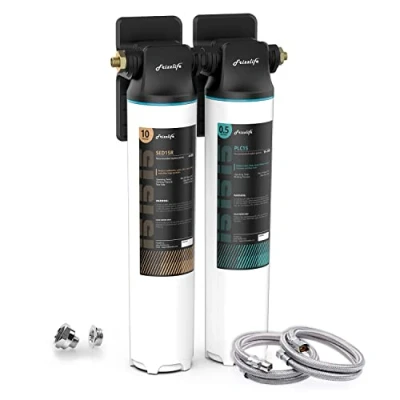 Abbildung von Frizzlife DW15 Untertisch Wasserfilter System, NSF/ANSI 53&amp;42 zertifizierte Elemente, reduziert 99,99% Blei, Chlor, Fluorid, schlechten Geschmack &amp; Geruch, Direktanschluss,0,5 Mikron