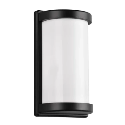 Abbildung von Reality Leuchten Außen Wandleuchte Puelo R21186132, Aluminium Druckguss Schwarz matt, Schirm Kunststoff Weiß, exkl. 1x E27