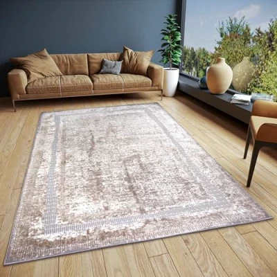 Abbildung von Hanse Home Classic Vintage Teppich Orientalischer Kurzflor Wohnzimmerteppich im Look, Orient Läufer für Schlafzimmer, Esszimmer, Wohnzimmer, Flur Creme Silber, 57x90cm