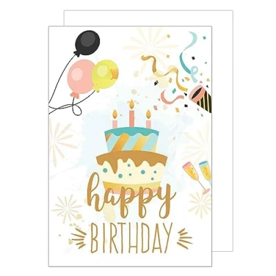 Abbildung von Edition Seidel Premium XXL Maxi Glückwunschkarte zum Geburtstag mit Umschlag Format DIN A4. Geburtstagskarte Grußkarte Karte Billet Happy Birthday Mann Frau Sprüche gold Torte (A4 G2650)
