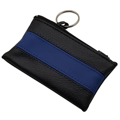 Abbildung von Praktische Schlüsseltasche/Schlüsseletui/Schlüsselmäppchen mit 1 Reißverschlussfach (Schwarz/Blau)