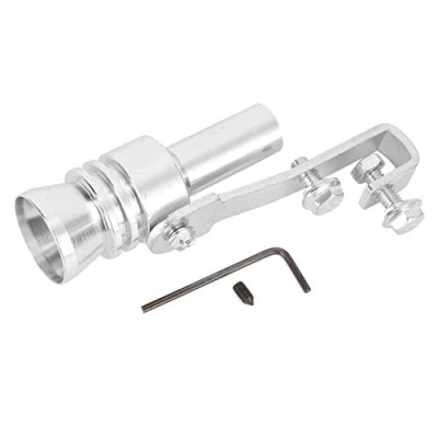 Abbildung von Turbo Sound Auspuff Schalldämpfer Auto Modifikation Whistle Endrohr Pfeife Aluminiumlegierung Silber TC L