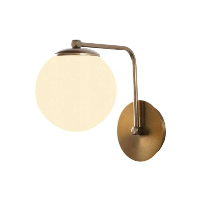 Abbildung von Wandleuchte Trubart H22cm Weißglas und Goldmetall Menzzo