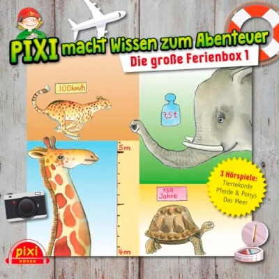 Abbildung von Pixi Wissen: macht Wissen zum Abenteuer: Die große Ferienbox 1: Tierrekorde, Das Meer, Pferde und Ponys : 3 CDs