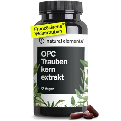 Abbildung von OPC Traubenkernextrakt 90 hochdosierte Kapseln für 3 Monate Reines aus europäischen Weintrauben Laborgeprüft, Vegan und in Deutschland produziert