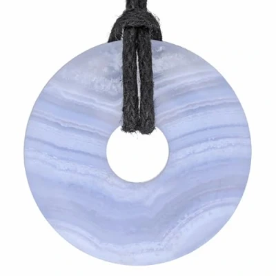 Abbildung von Lebensquelle Plus Chalcedon, blau Edelstein Donut Ø 30 mm Anhänger