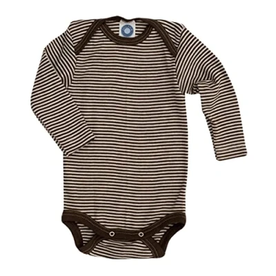 Abbildung von Cosilana, Baby Body Langarm, 70% Wolle, 30% Seide (Braun/Natur, 98 104)