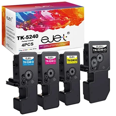 Abbildung von ejet TK5240 TK 5240 Tonerkartusche Kompatibel für Kyocera TK5240K 5240K 5240C 5240M 5240Y ECOSYS M5526cdw M5526cdn P5026cdw P5026cdn (4er Pack,Schwarz,Cyan,Gelb,Magenta)