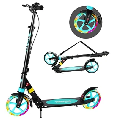 Abbildung von TENBOOM Roller Erwachense,klappbar Cityroller Höhenverstellbar für Kinder 10 Jahre,Roller 2 Rädern Tretroller Kickscooter mit handbremse und Glocke