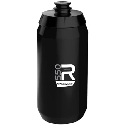 Abbildung von Polisport 8645600036 R Collection Fahrradflasche Modell R550 mit einem Fassungsvermögen von 550 ml. BPA freie Trinkflasche für Radfahrer in Schwarz