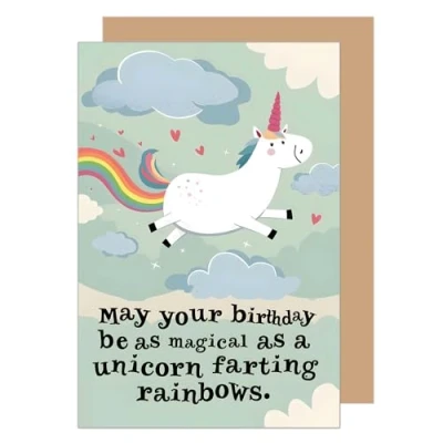 Abbildung von Edition Seidel Premium Geburtstagskarte mit Umschlag. Glückwunschkarte Grußkarte Karte Spruch Billet Geburtstag Happy Birthday Mann Frau Kind Einhorn lustig Humor (G3586 SW024)