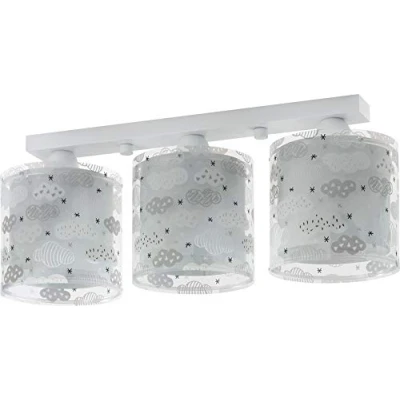 Abbildung von Dalber Kinderlampe Deckenleuchte,Kinderzimmer Deckenlampe 3 Lichter Clouds Wolken Grün Grau kinderzimmerlampe, 51 x 15 20.5 cm