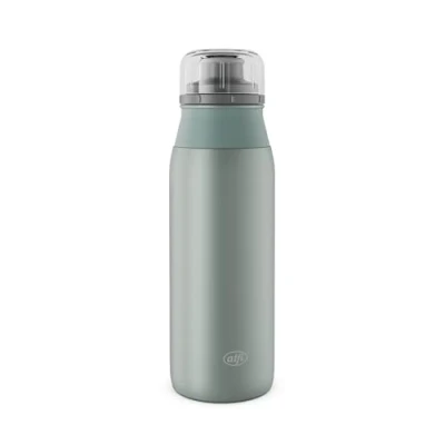 Abbildung von alfi ELEMENT BOTTLE 600ml, grün matt, leichte Trinkflasche aus Edelstahl, absolut dicht mit Drehverschluss, für Kohlensäure, klein, spülmaschinenfest, BPA frei