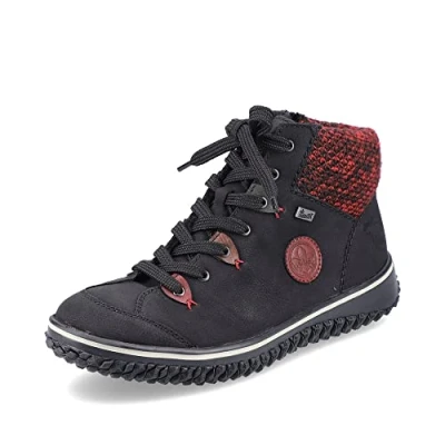 Abbildung von Rieker Damen Low Top Sneaker Z4219, Frauen Halbschuhe, wasserabweisend, riekerTEX,Sportschuhe,Freizeitschuhe,schwarz Kombi (00),41 EU / 7.5 UK