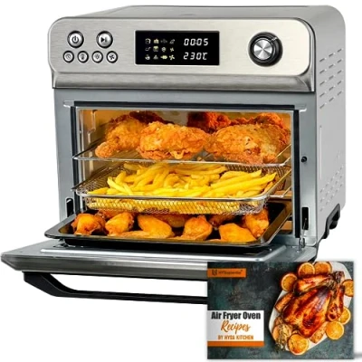 Abbildung von HYSapientia® 24L Heißluftfritteuse xxl，minibackofen mit umluft 1800W,mini backofen camping grill kochplatten,heißluftofen 10 Programme,pizzaofen,Airfryer xxl