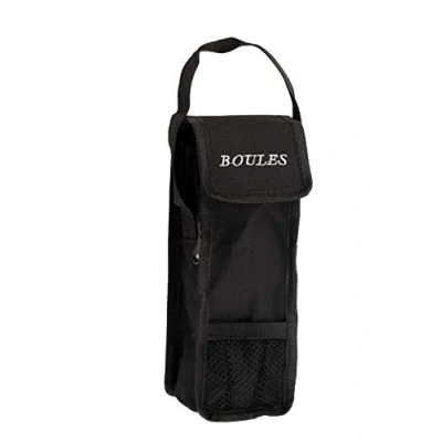 Abbildung von Engelhart Tasche für 3 Boules Spiel. Diese Bouletasche mit Tragegriff Öffnung Oben Öffnet und schließt Reißverschluss Klettverschluss Größe; 23 x 8,5 3,5 cm (schwarz)