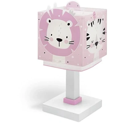 Abbildung von Dalber Kinder Tischlampe Nachttischlampe kinderzimmer Baby Jungle Urwald Tiere Dschungeltiere Rosa, 63111S, E14