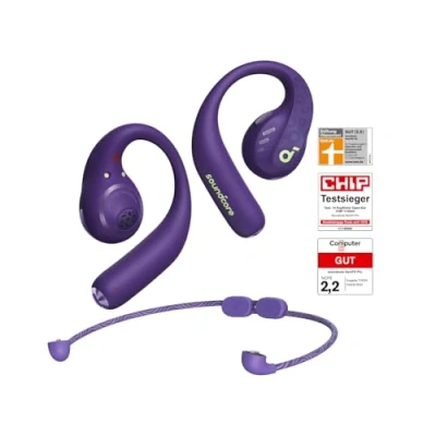 Abbildung von soundcore by Anker AeroFit Pro Open Ear Kopfhörer, Ultra leicht, Bequem, Ergonomisches Design, Intensiver Sound LDAC, Bluetooth 5.3, IP55 Wasserschutz, 46h Akku, App, Kabellos