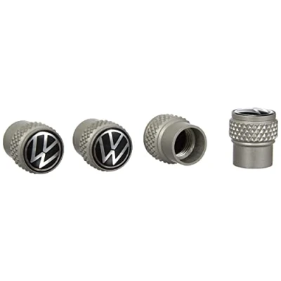 Abbildung von Volkswagen 000071215E Ventilkappen mit VW Logo für Aluminiumventile, Silber, Universell